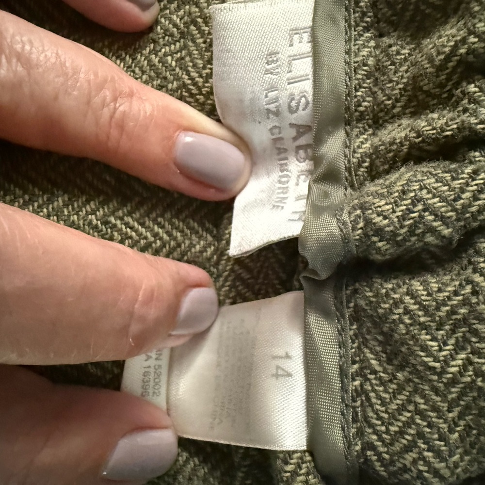 Liz Claiborne Women's Herringbone Gray Pants - Picture 3 of 4